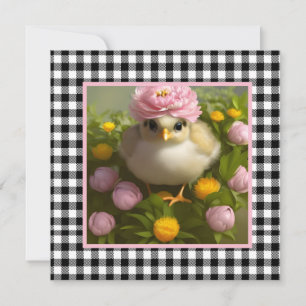 Cute Chicks and Flowers Easter Card