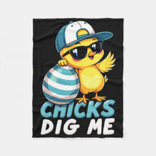 Cute Chicks Dig Me Easter 1  Fleece Blanket