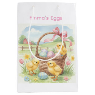 Cute chicks Waster bunny custom egg hunt bag