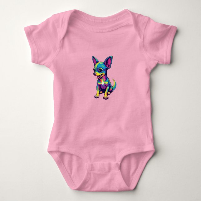 Cute Chihuahua  Baby Bodysuit (Front)