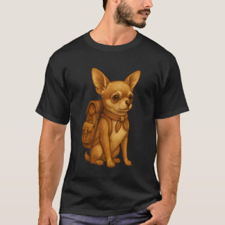Cute Chihuahua Backpacker Camping Hiker Forest Ani T-Shirt