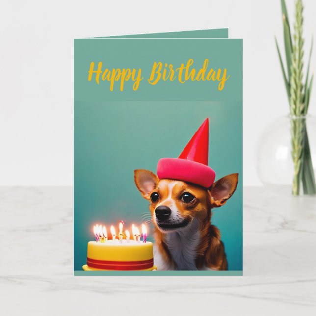 Cute Chihuahua Birthday Card (Front)