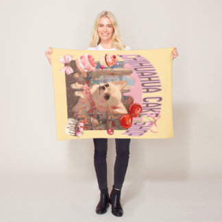 Cute Chihuahua cake shop, sweets, cherry, coquett, Fleece Blanket