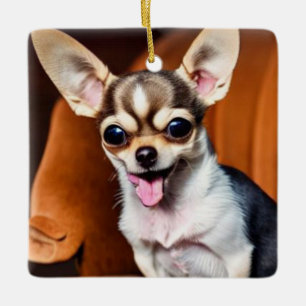 Cute Chihuahua Ceramic Ornament