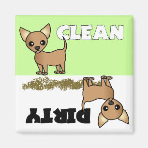 Cute Chihuahua Clean / Dirty Dishwasher Magnet