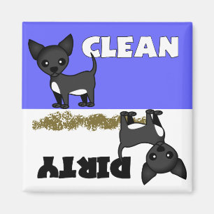 Cute Chihuahua Clean / Dirty Dishwasher Magnet