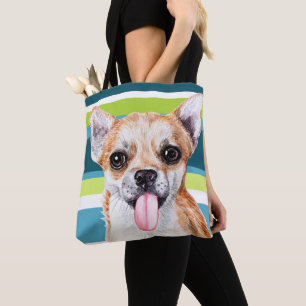 Cute Chihuahua Colourful Pattern Tote Bag