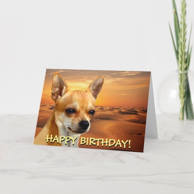 Cute chihuahua customisable greetings card (Front)
