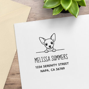 Cute Chihuahua Dog Address Rubber Stamp