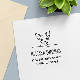 Cute Chihuahua Dog Address Self-inking Stamp