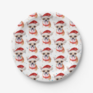 Cute Chihuahua Dog Christmas Pattern Paper Plate