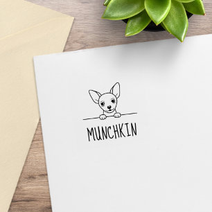 Cute Chihuahua Dog Custom Name Rubber Stamp