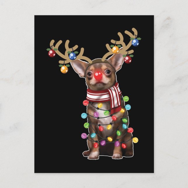 Cute Chihuahua Dog Funny Christmas Holiday Gifts Postcard (Front)