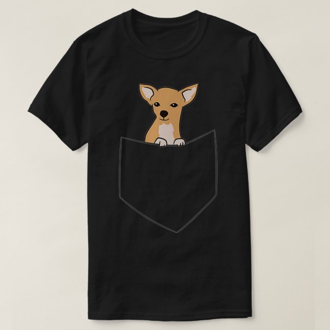 Cute Chihuahua Dog In Pocket Funny Chihuahua  T-Shirt (Design Front)