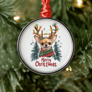 Cute Chihuahua Dog Metal Tree Decoration