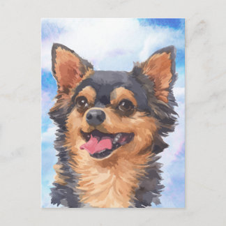 Cute Chihuahua Dog Pet Watercolor Postcard