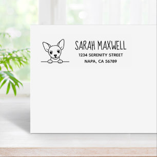 Cute Chihuahua Dog Return Address Rubber Stamp