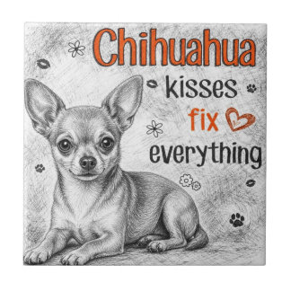 Cute Chihuahua dog Tile