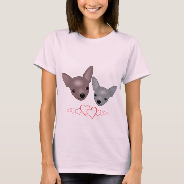 Cute Chihuahua Faces T-Shirt (Front)