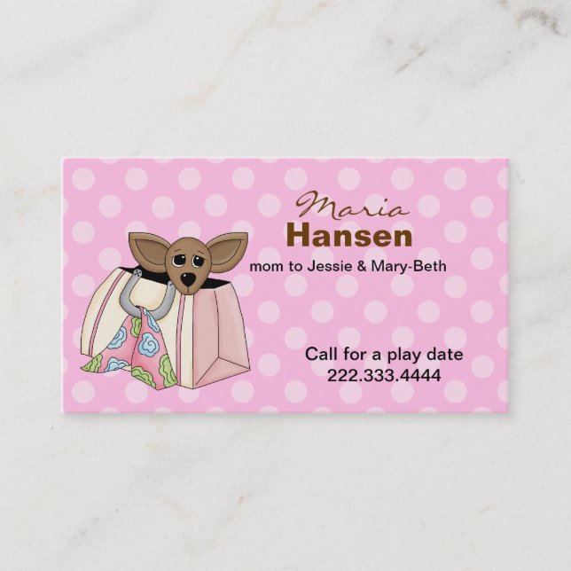 Cute Chihuahua in a Purse Mummy Card (Front)