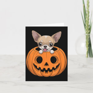Cute Chihuahua In Pumpkin Funny Dog Halloween Card