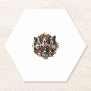 Cute Chihuahua In Santa Hat Funny Christmas Xmas D Paper Coaster