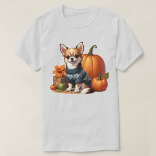 Cute Chihuahua in Sweater with Pumpkins