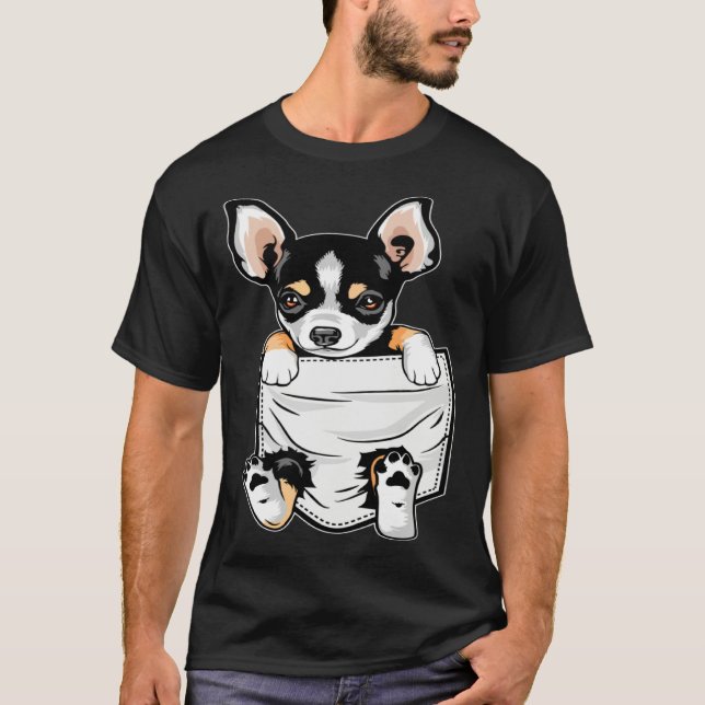 Cute Chihuahua In Your Pocket Christmas T-Shirt (Front)