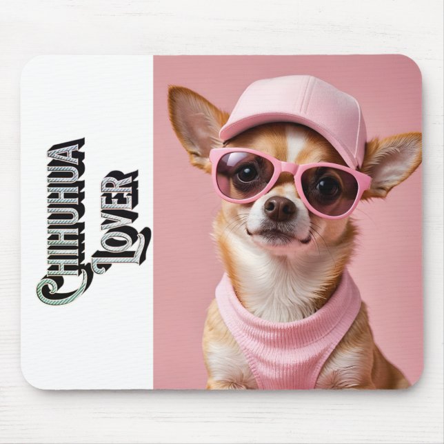 Cute Chihuahua Lover Pop Art  Mouse Pad (Front)