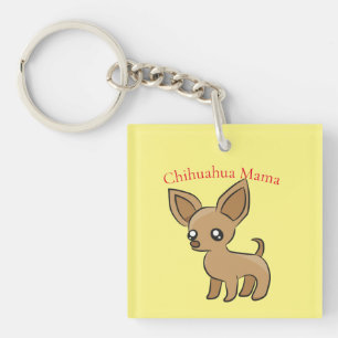Cute Chihuahua Mama Art Thunder_Cove Key Ring
