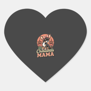 Cute Chihuahua Mama Bow Dog Mom Heart Sticker