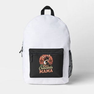 Cute Chihuahua Mama Bow Dog Mum Printed Backpack