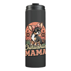 Cute Chihuahua Mama Bow Dog Mum Thermal Tumbler