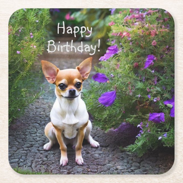 Cute Chihuahua Paper Coasters (Front)