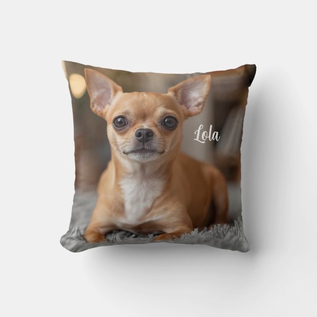 Cute Chihuahua Personalised Cushion (Front)