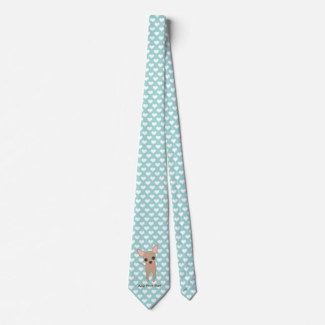 Cute chihuahua Personalised Tie (Front)