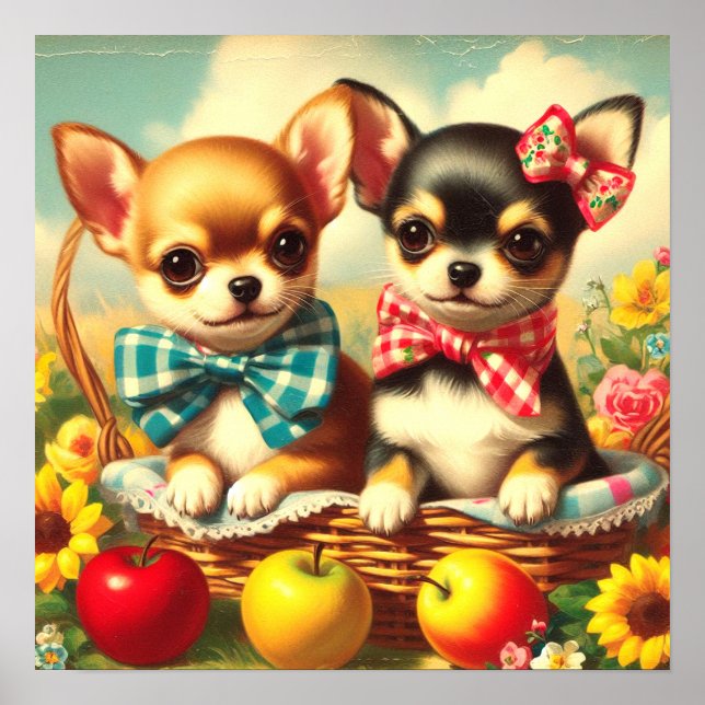 Cute Chihuahua Puppies Poster (Front)