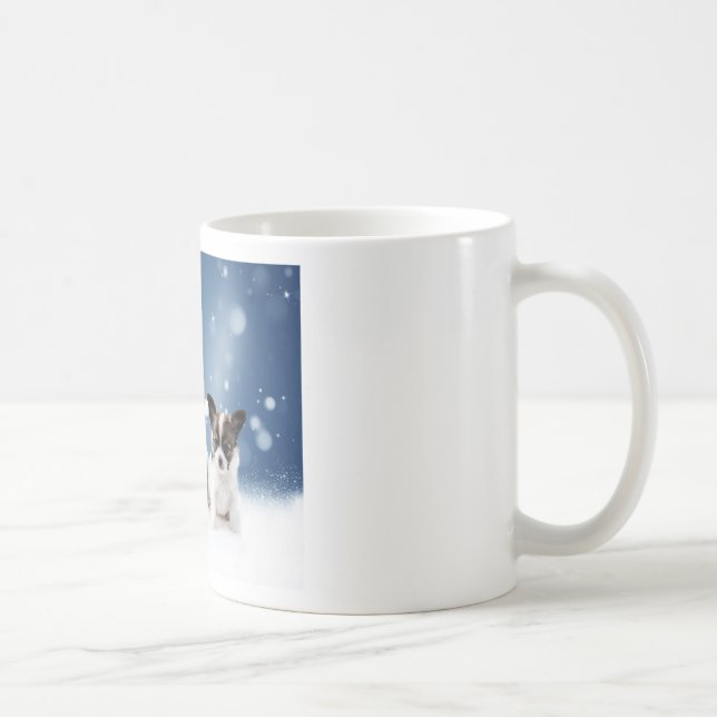 Cute Chihuahua Puppies with Santa Hat Christmas Coffee Mug (Right)