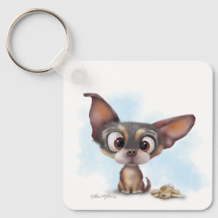 Cute Chihuahua Puppy Cartoon Key Ring