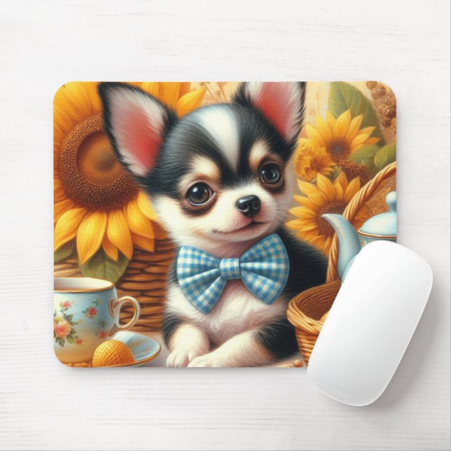 Cute Chihuahua Puppy Mouse Pad (With Mouse)