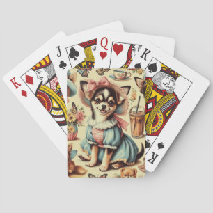 Cute Chihuahua Puppy Painting Playing Cards