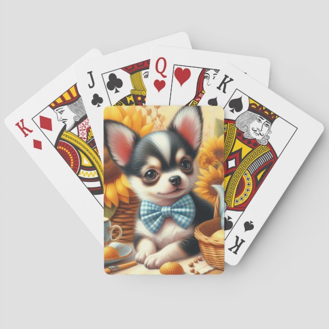 Cute Chihuahua Puppy Playing Cards (Back)