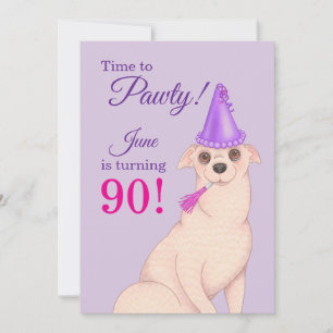 Cute Chihuahua Purple Birthday Invitation