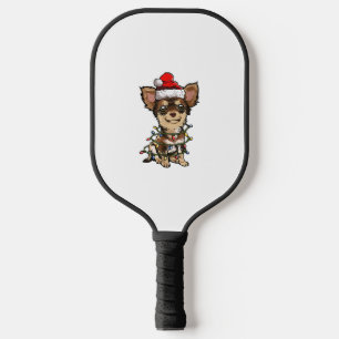 Cute Chihuahua Santa Christmas Tree Lights Xmas Do Pickleball Paddle