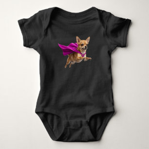 Cute Chihuahua Superhero Baby Bodysuit