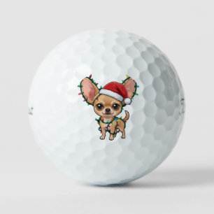 Cute Chihuahua Wearing a Cosy Christmas Sweater Golf Balls