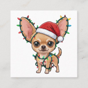 Cute Chihuahua Wearing a Cosy Christmas Sweater Square Business Card