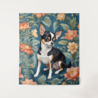 Cute Chihuahua William Morris Inspired Floral