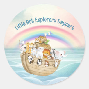 Cute Child Daycare Business Noah's Ark Classic Round Sticker
