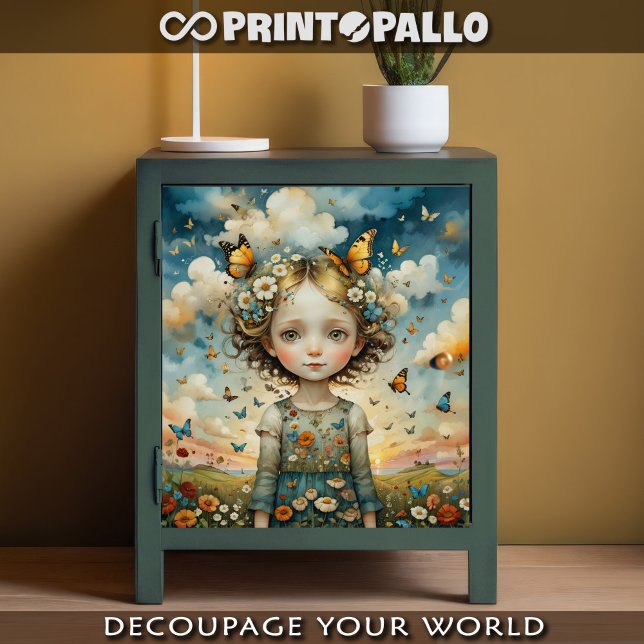 Cute child in a spring meadow with butterfly  tissue paper (Creator Uploaded)